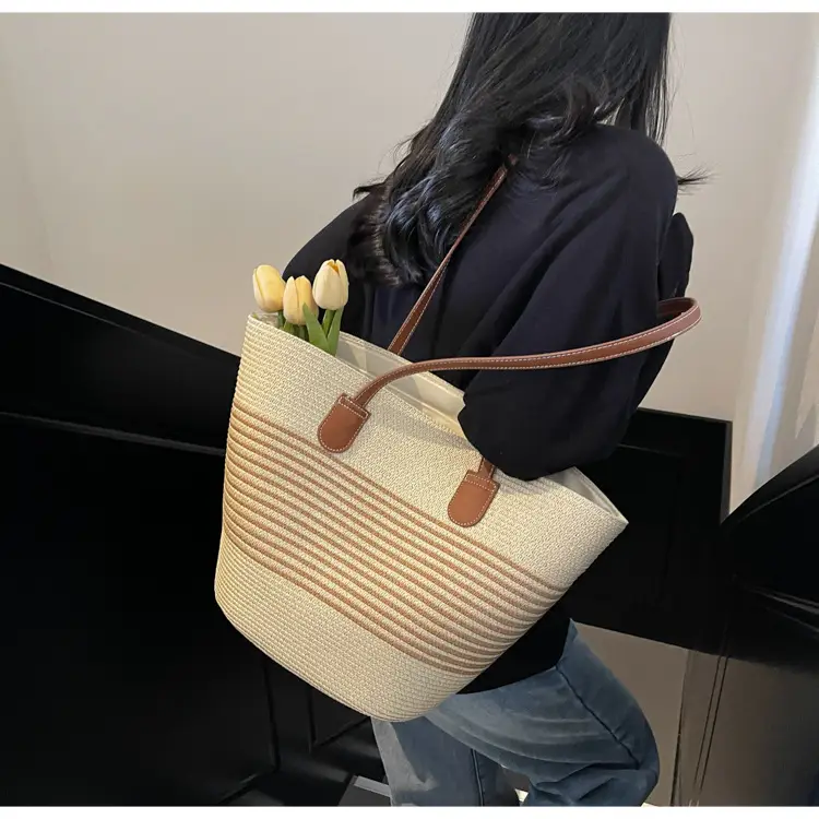 Women Straw Tote Bag Large Capacity Summer Shoulder Bag — feature 48