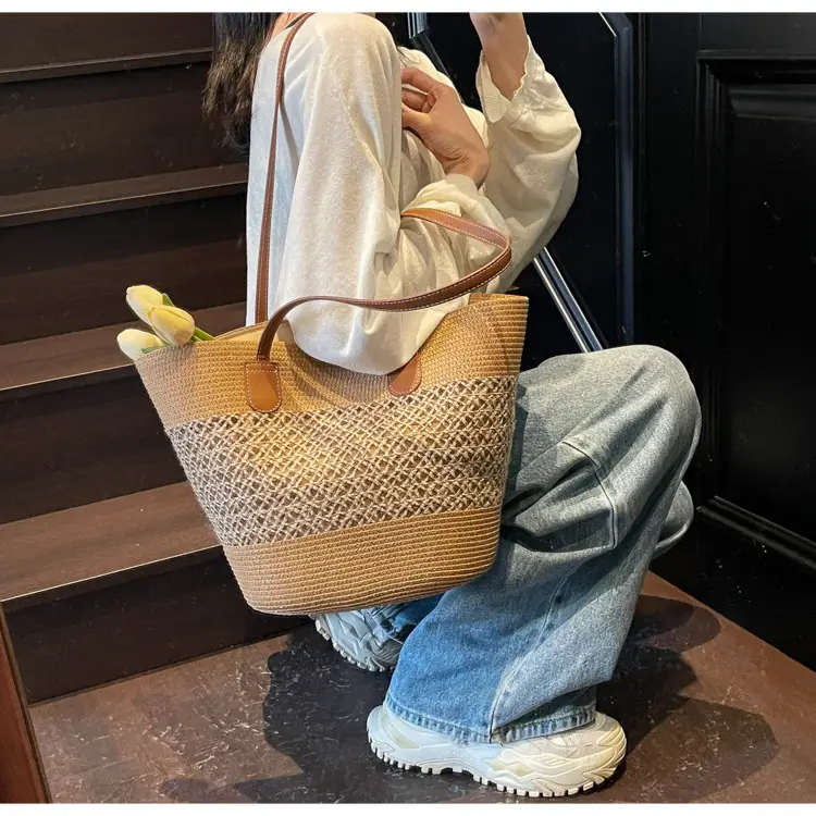 Women Straw Tote Bag Large Capacity Summer Shoulder Bag — feature 50