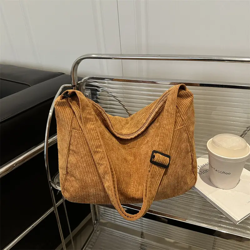 Beige Crossbody Tote Bag Large Capacity Lazy Style - Image 10