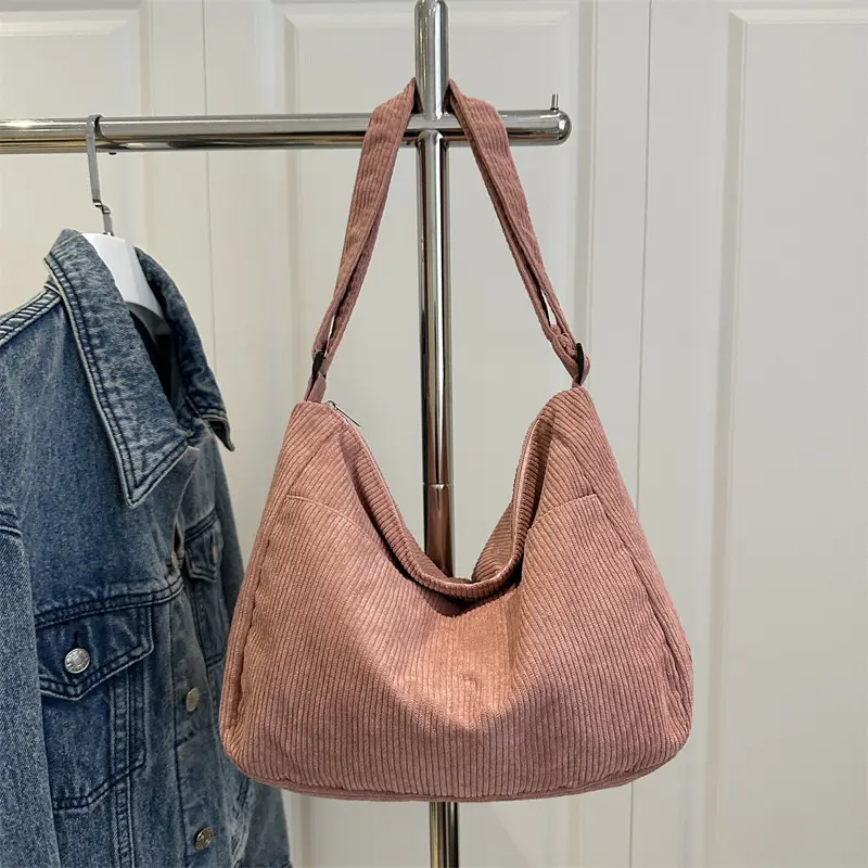 Beige Crossbody Tote Bag Large Capacity Lazy Style - Image 11