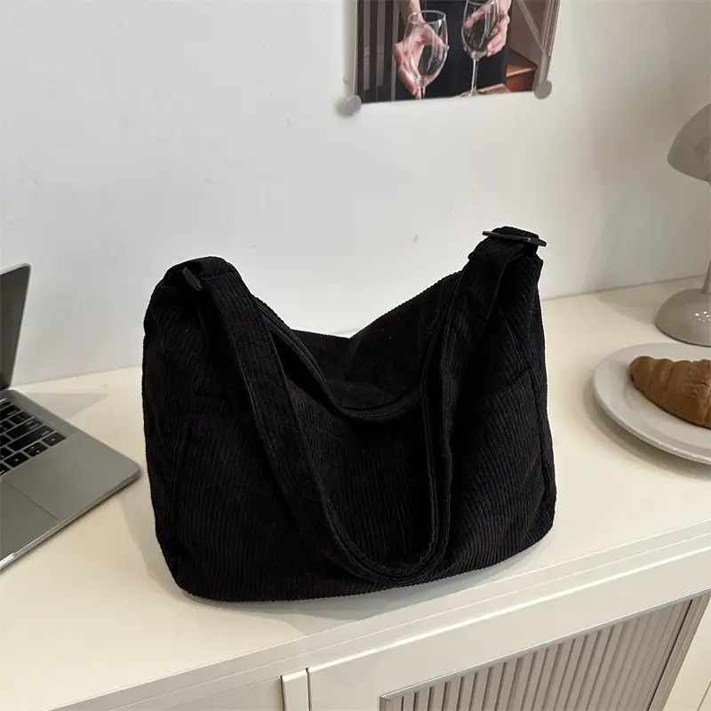 Beige Crossbody Tote Bag Large Capacity Lazy Style - Image 12