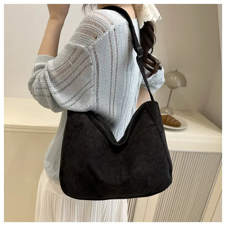 Beige Crossbody Tote Bag Large Capacity Lazy Style — feature 10