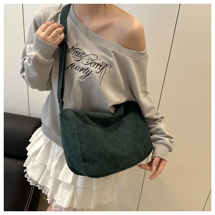 Beige Crossbody Tote Bag Large Capacity Lazy Style — feature 12