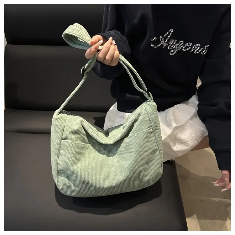 Beige Crossbody Tote Bag Large Capacity Lazy Style — feature 13