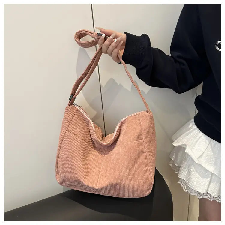 Beige Crossbody Tote Bag Large Capacity Lazy Style — feature 18