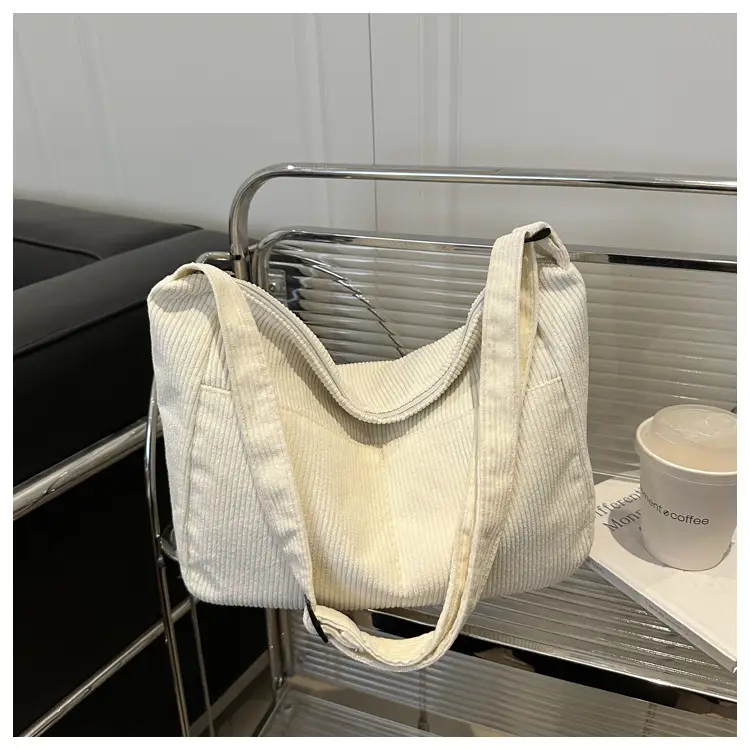 Beige Crossbody Tote Bag Large Capacity Lazy Style — feature 28