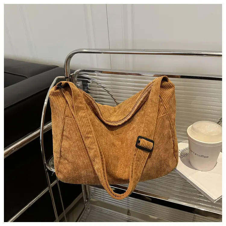 Beige Crossbody Tote Bag Large Capacity Lazy Style — feature 29