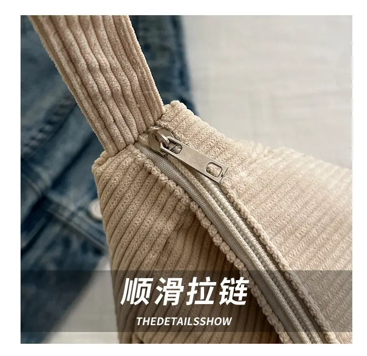 Beige Crossbody Tote Bag Large Capacity Lazy Style — feature 6