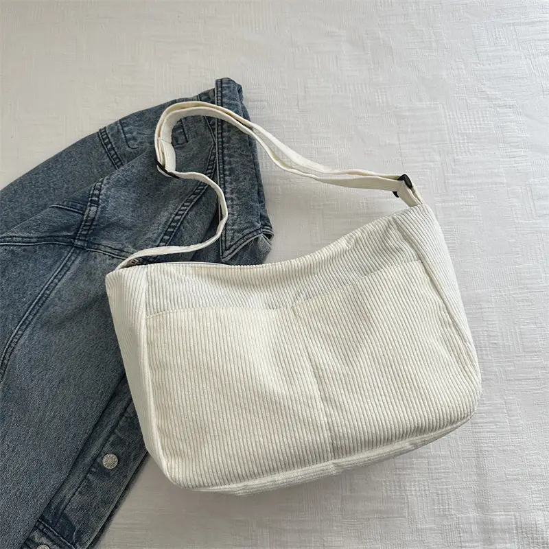 Beige Crossbody Tote Bag Large Capacity Lazy Style - Image 2