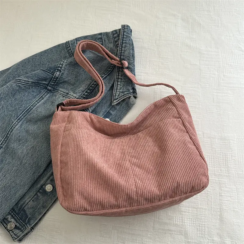 Beige Crossbody Tote Bag Large Capacity Lazy Style - Image 6