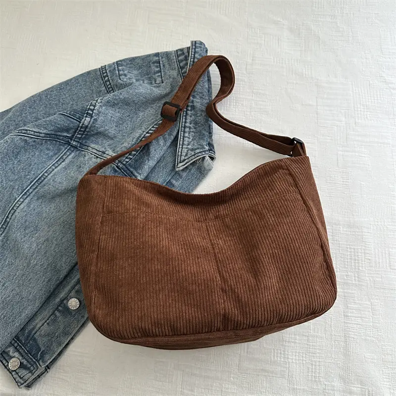 Beige Crossbody Tote Bag Large Capacity Lazy Style - Image 8