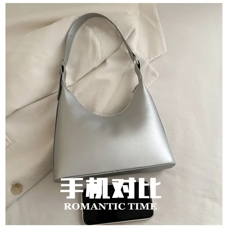 Women Shoulder Bag Niche Design Textured Beige — feature 6
