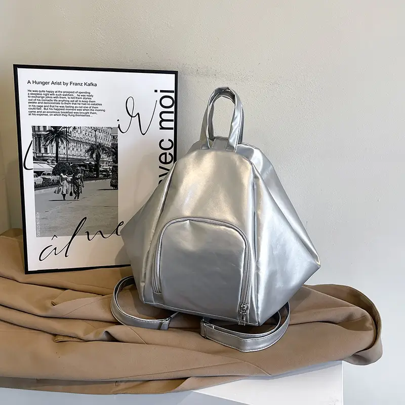 Silver College Student Backpack 2025 Daily Commute - Image 5