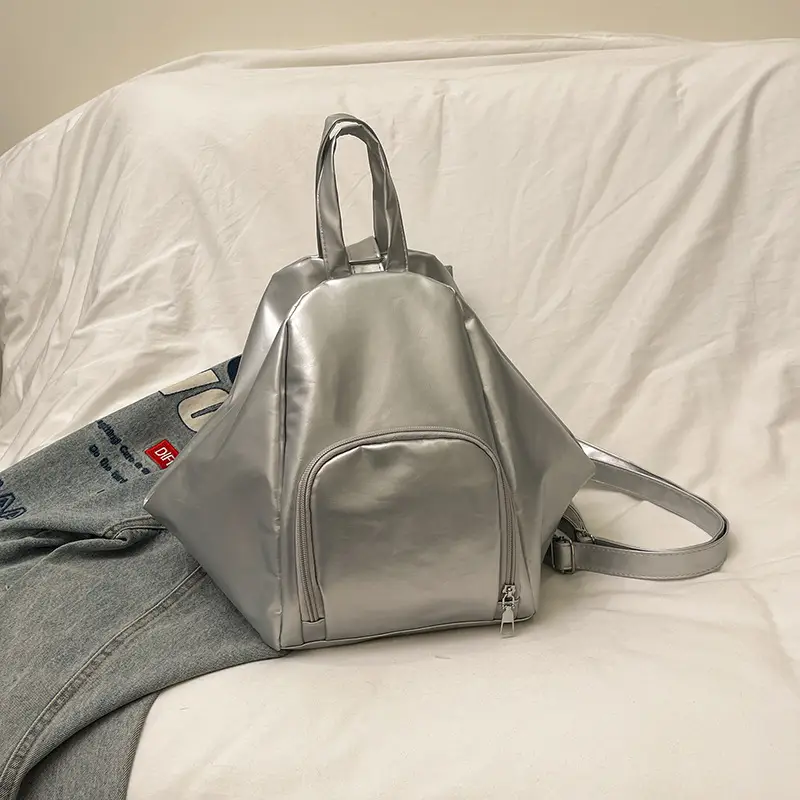 Silver College Student Backpack 2025 Daily Commute - Image 4
