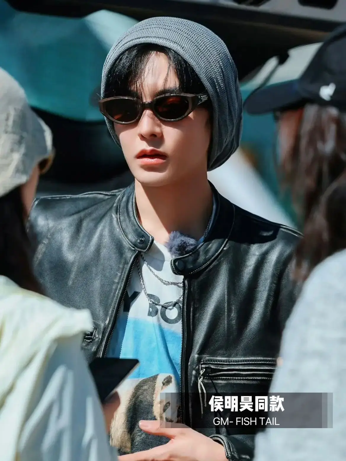 Jennie Fishtail Acetate Sunglasses White Black — feature 2