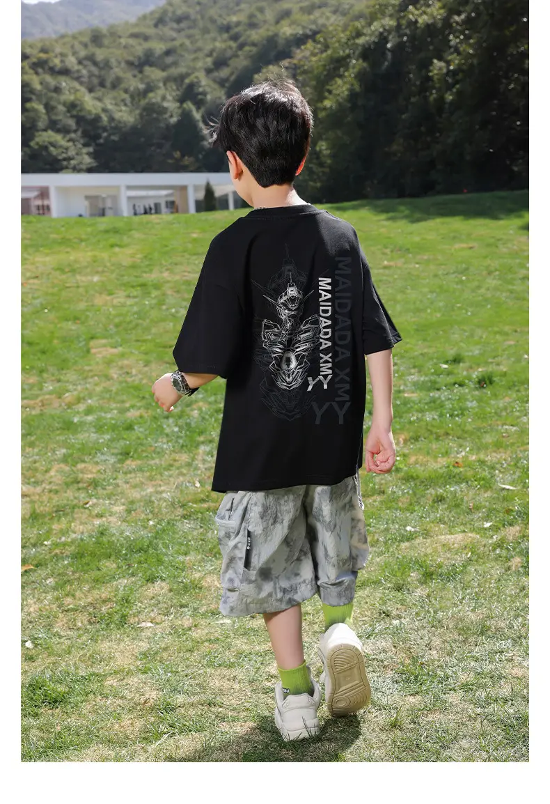 2026 Summer Boys Light Blue Printed T-Shirt — feature 25