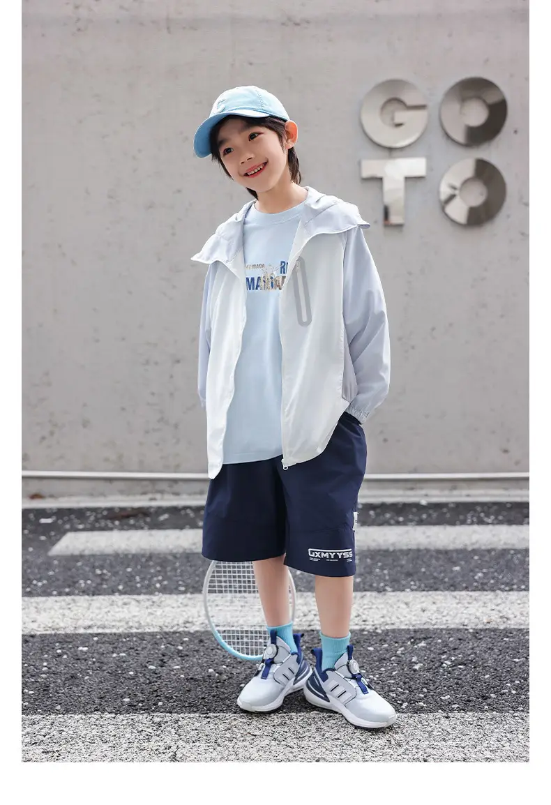 2026 Summer Boys Light Blue Printed T-Shirt — feature 34