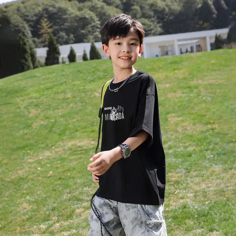2026 Summer Boys Light Blue Printed T-Shirt - Image 2