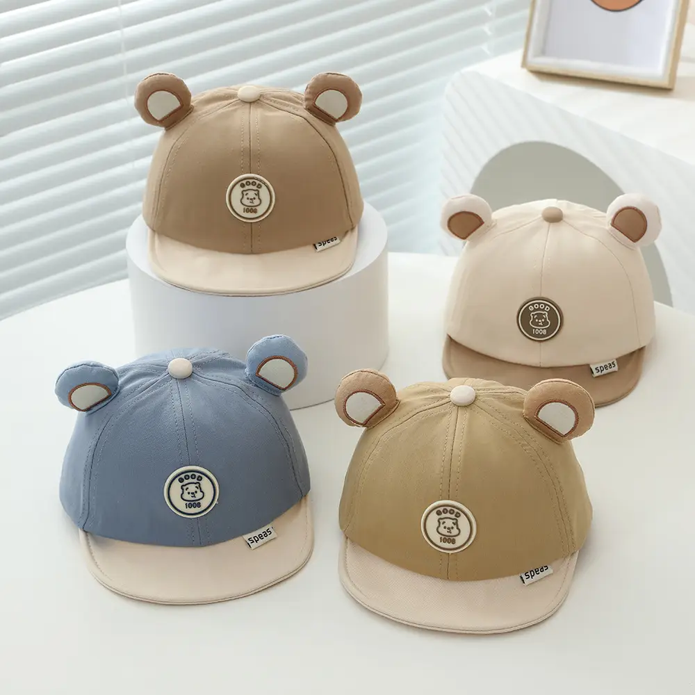 Cute Bear Cap Set for Girls Boys Soft Edge Spring Summer — feature 6