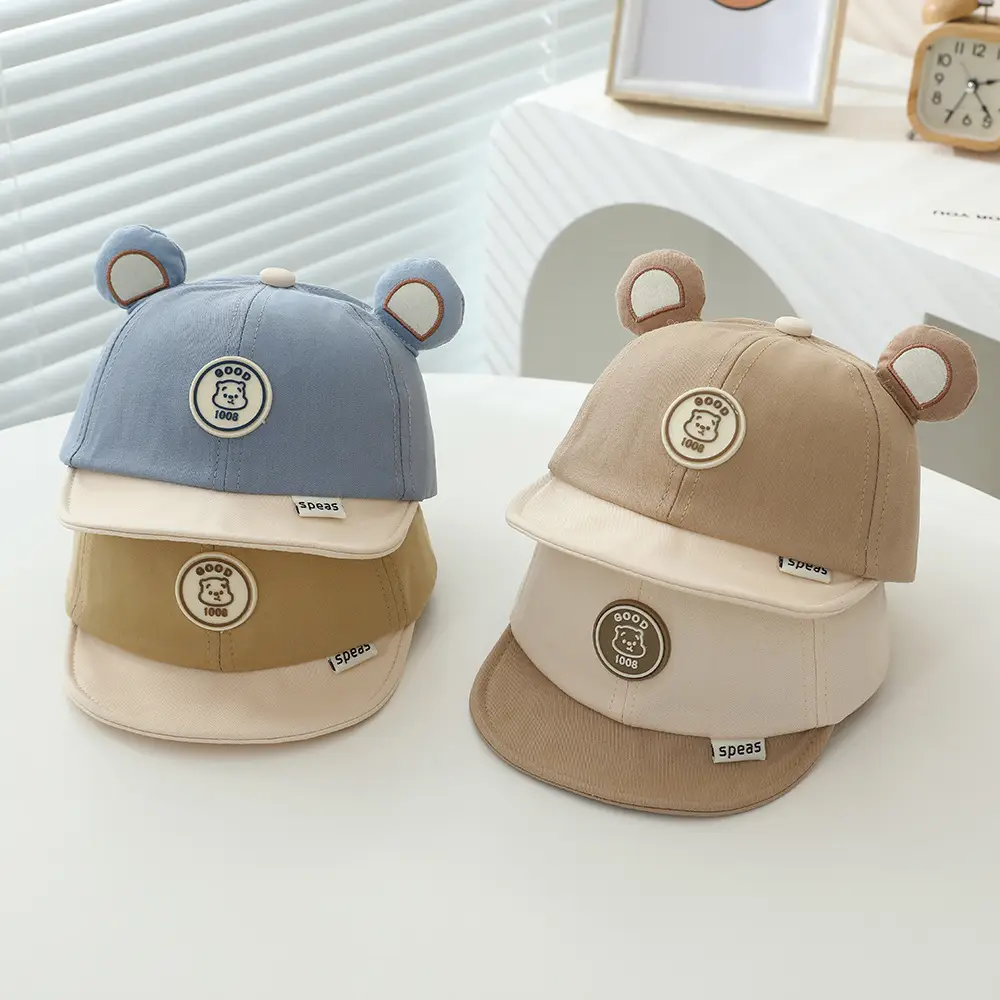 Cute Bear Cap Set for Girls Boys Soft Edge Spring Summer — feature 8
