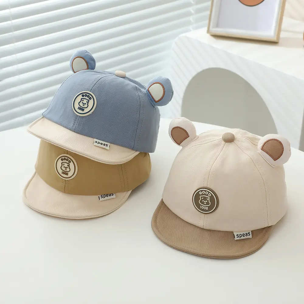Cute Bear Cap Set for Girls Boys Soft Edge Spring Summer — feature 9