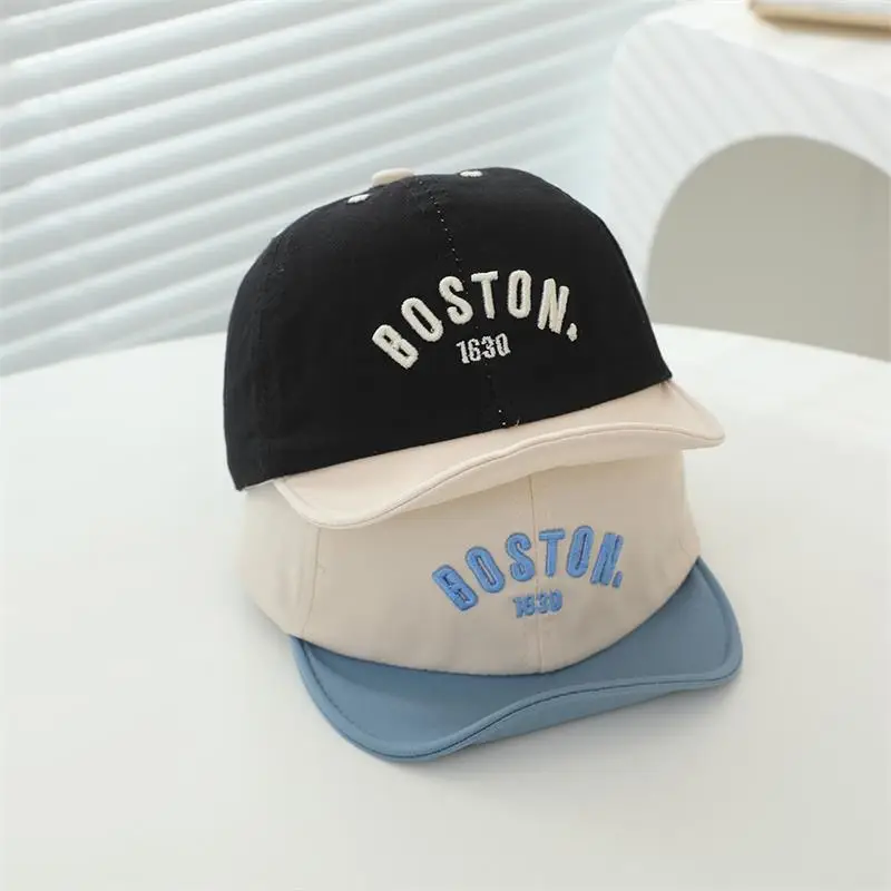 Boston Print Infant Cap Black Beige Quick-Drying - Image 9