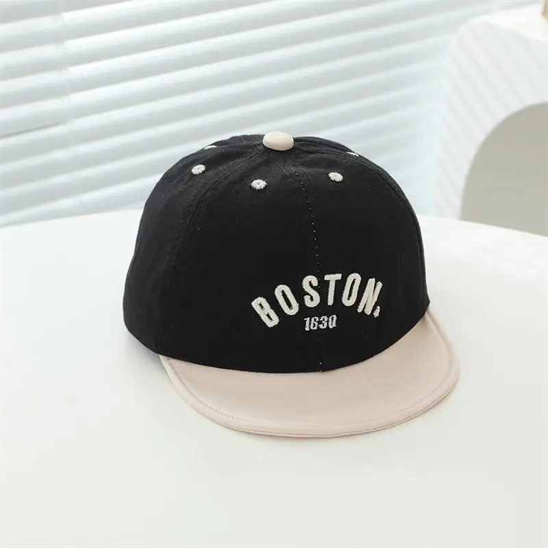 Boston Print Infant Cap Black Beige Quick-Drying — feature 1