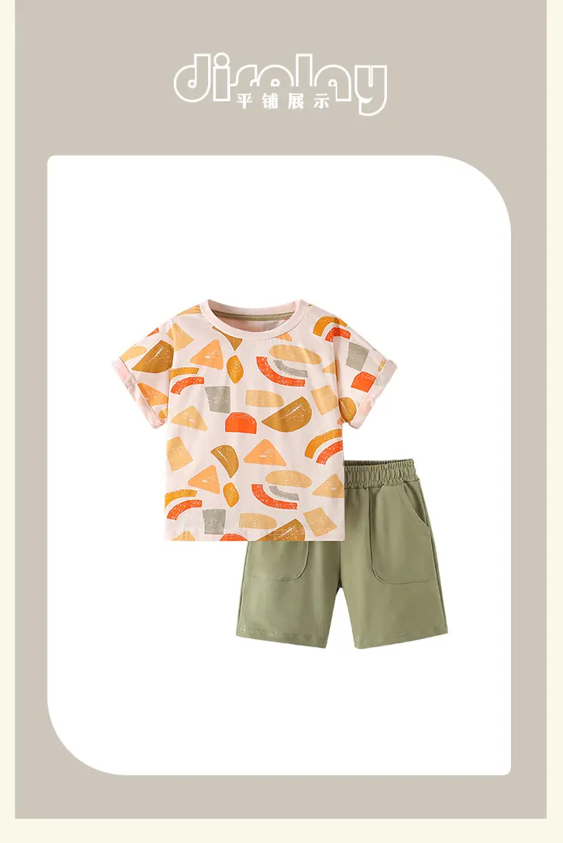 Cross-border boys summer T-shirt shorts set — feature 10