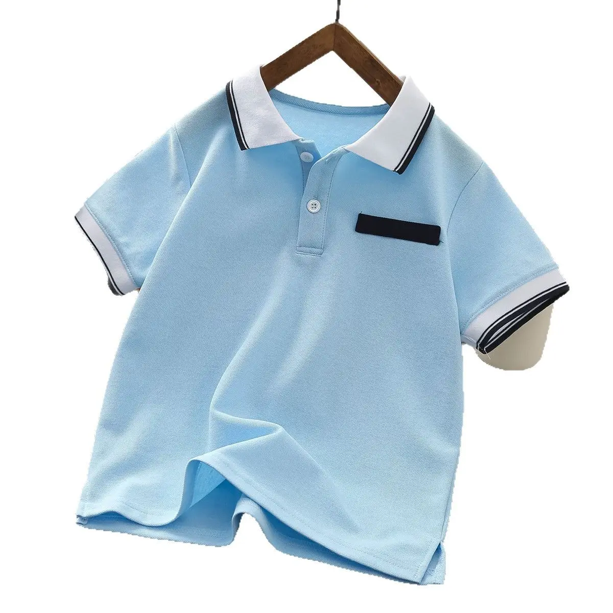 Boys Green Polo Shirt 2025 Summer New Kidsren - Image 9