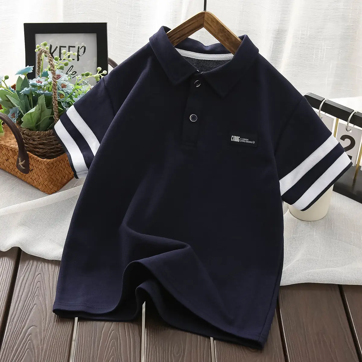 Boys Navy Polo Shirt 2025 Summer New Style — feature 4
