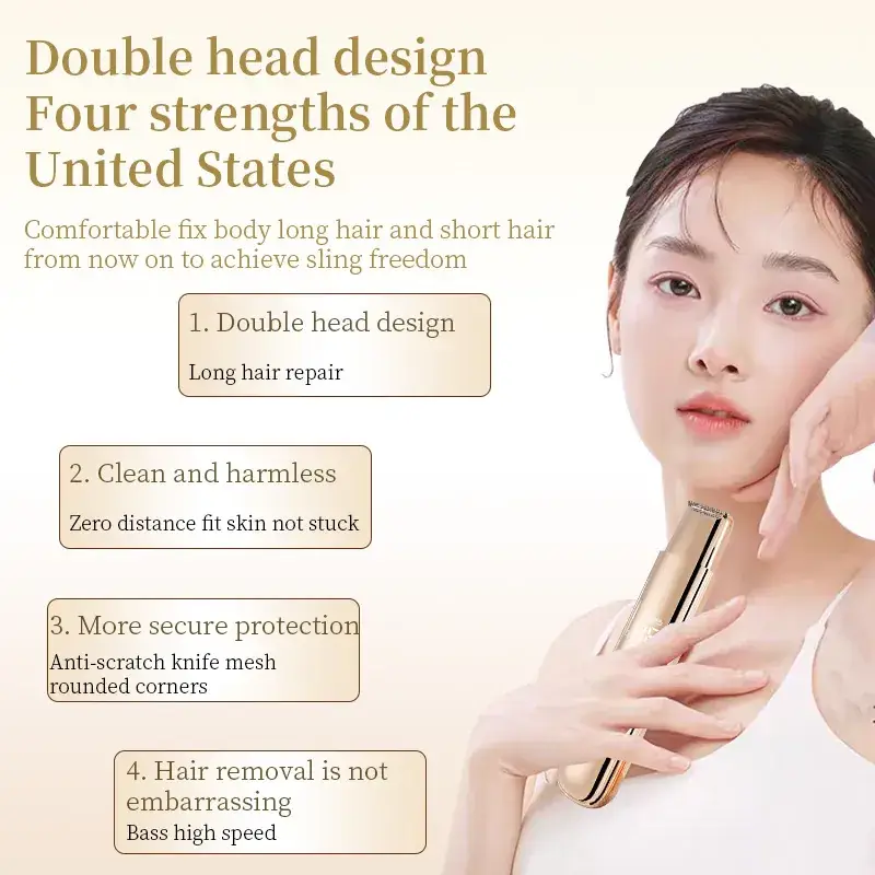 Rechargeable Electric Hair Removal for Women Private Parts Double Head Shaver - Image 9