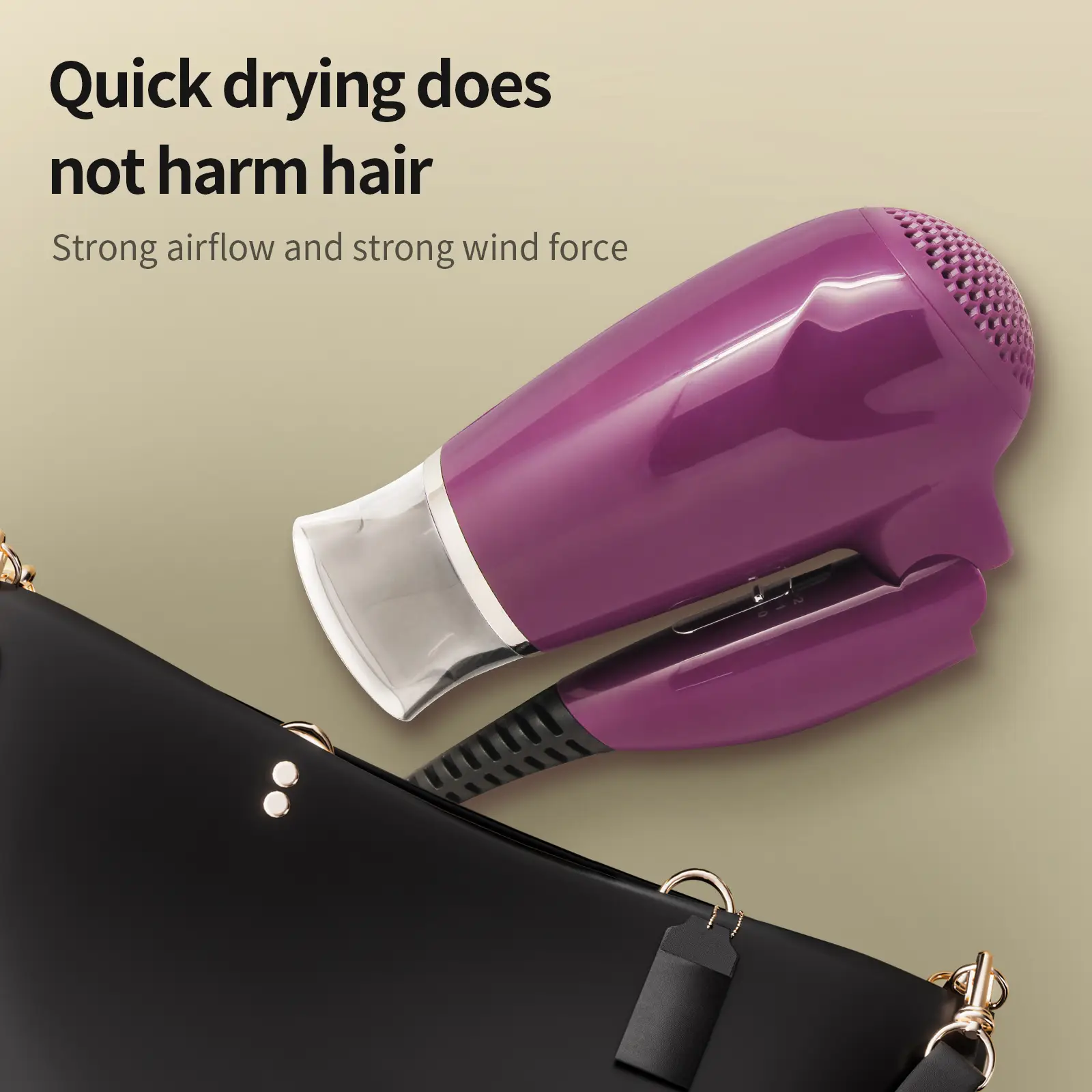 Purple Hair Dryer for Home Travel Use — feature 4