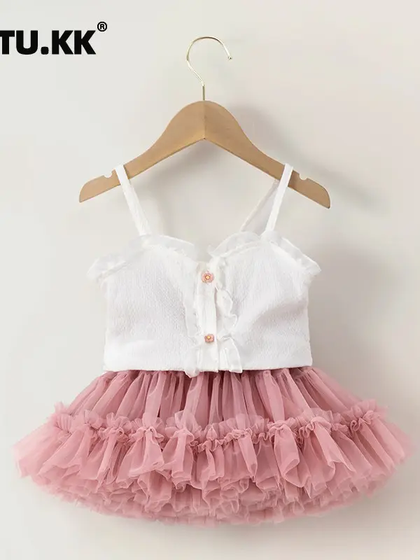 Princess Pink Ruffled Skirt for Girls One Year