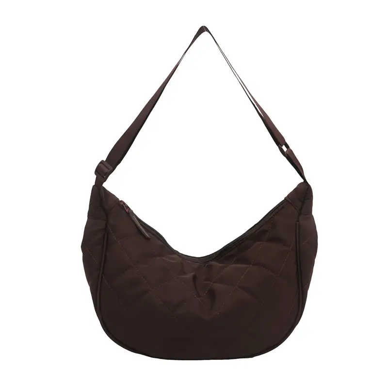 White Quilted Shoulder Bag for Women Large Capacity