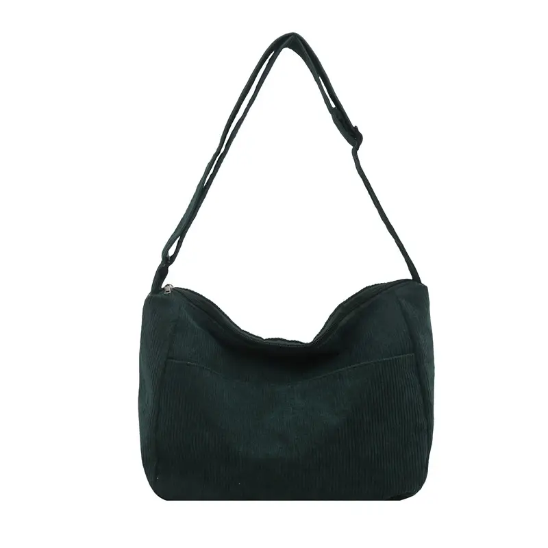 New Style Relaxed Corduroy Shoulder Bag for Women Large Capacity Crossbody Bag Korean Fashion Commuter Tote Bag Trendy Luggage and Leather Goods - Image 13