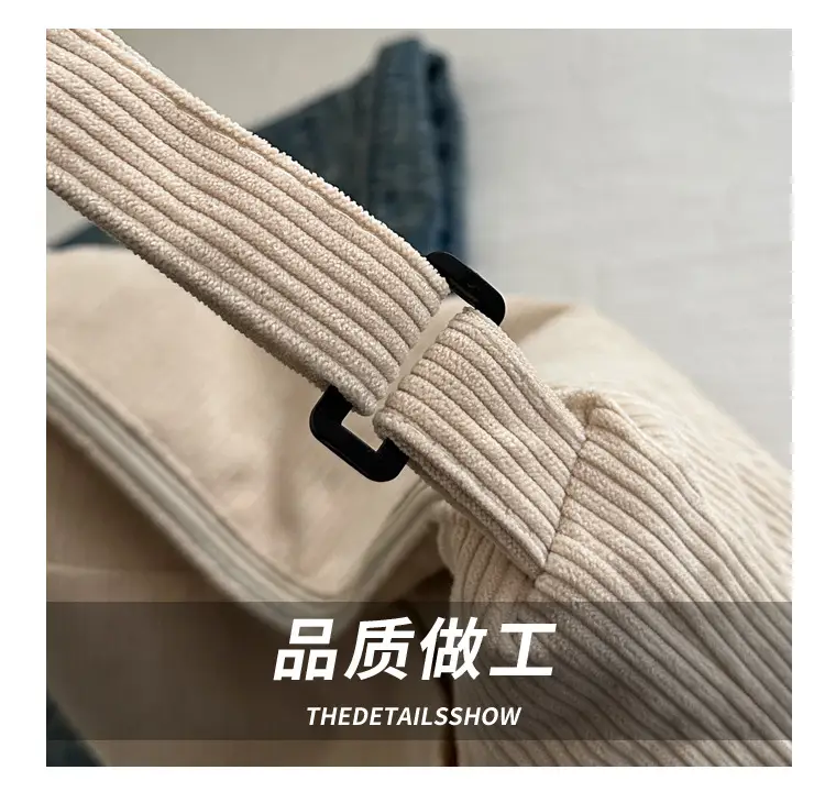 New Style Relaxed Corduroy Shoulder Bag for Women Large Capacity Crossbody Bag Korean Fashion Commuter Tote Bag Trendy Luggage and Leather Goods — feature 6