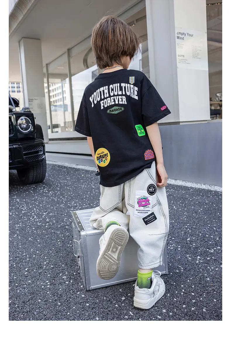 2026 Boys T-Shirt White Heavy Duty Panda Yuan Yuan Cotton Summer — feature 30