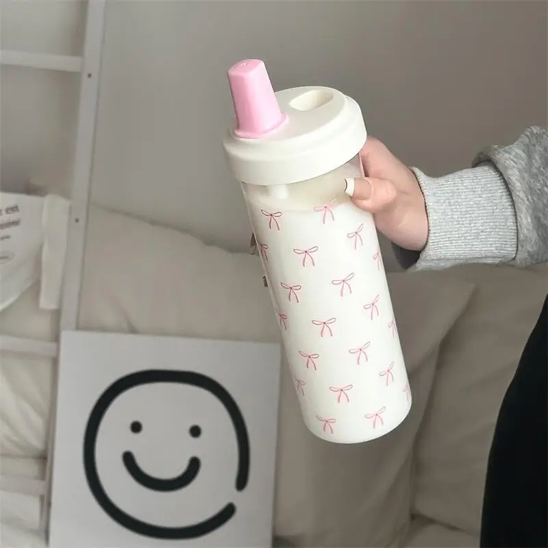 Pink Bow Water Cup with Straw for Girls — feature 5