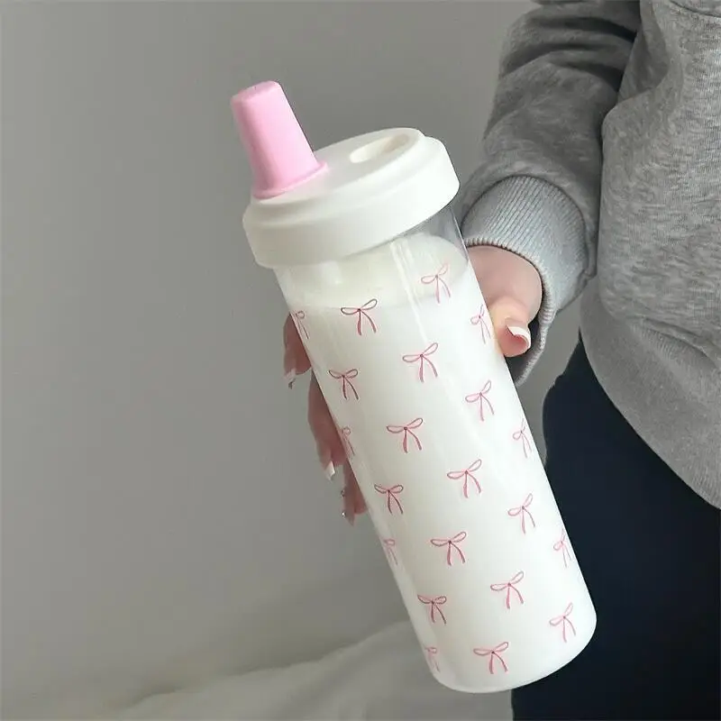 Pink Bow Water Cup with Straw for Girls — feature 6