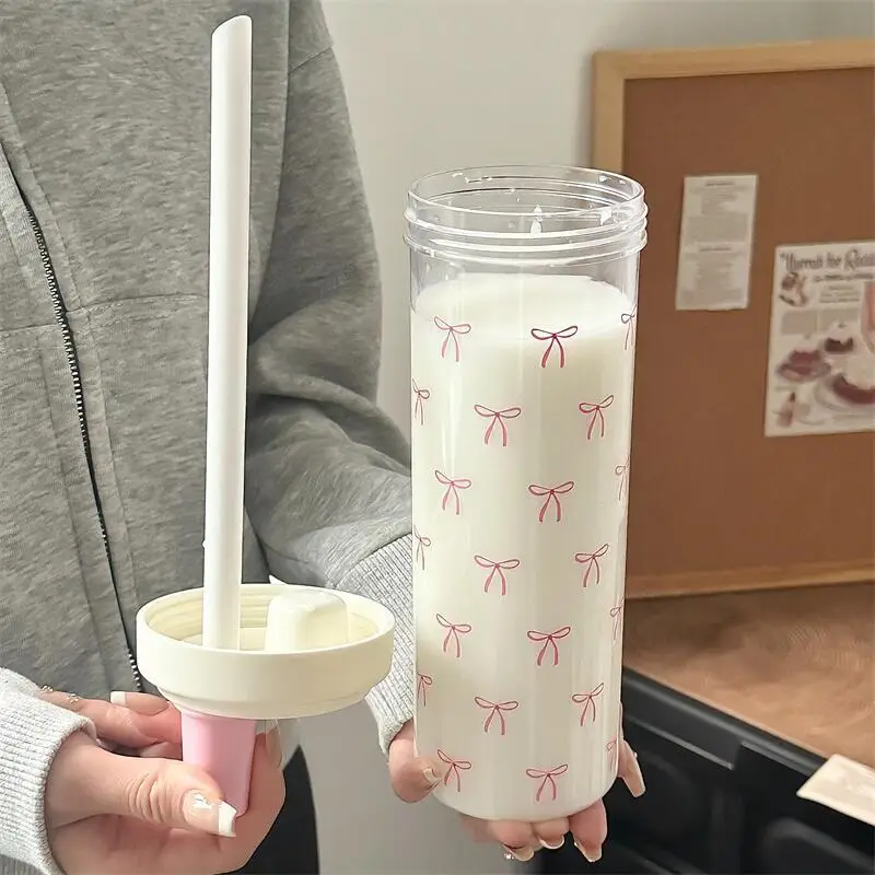 Pink Bow Water Cup with Straw for Girls — feature 8