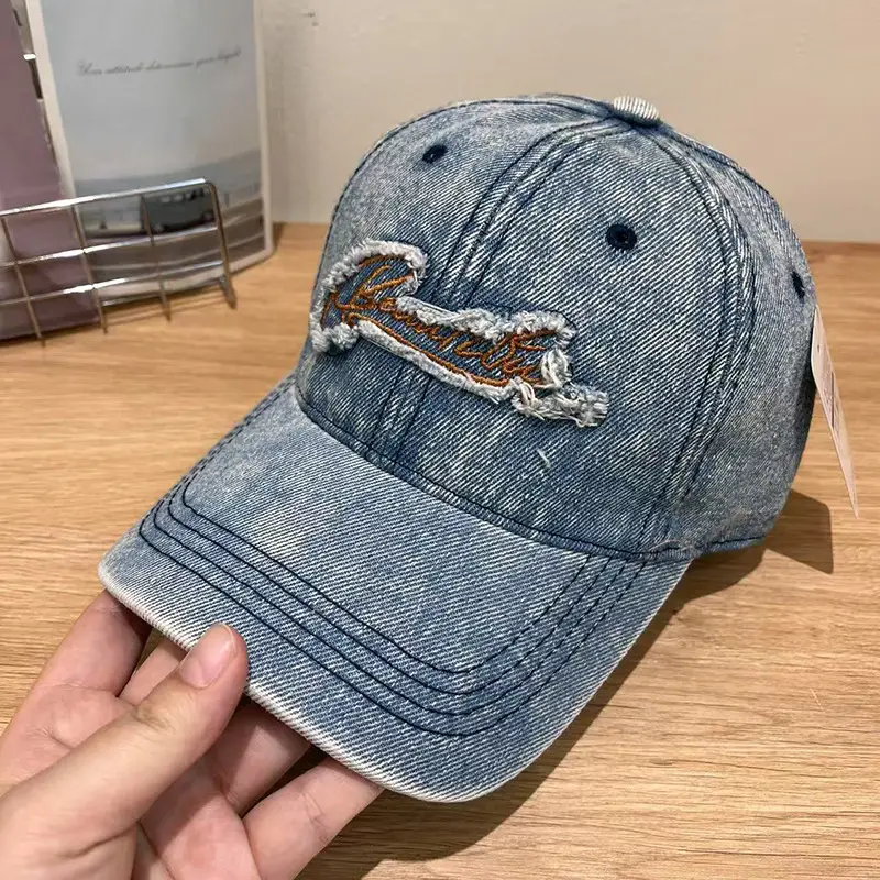 Women Summer Sunshade Korean Letter Embroidery Baseball Cap