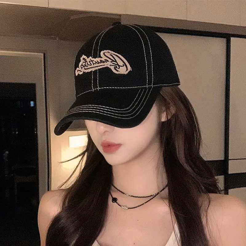 Women Summer Sunshade Korean Letter Embroidery Baseball Cap — feature 19