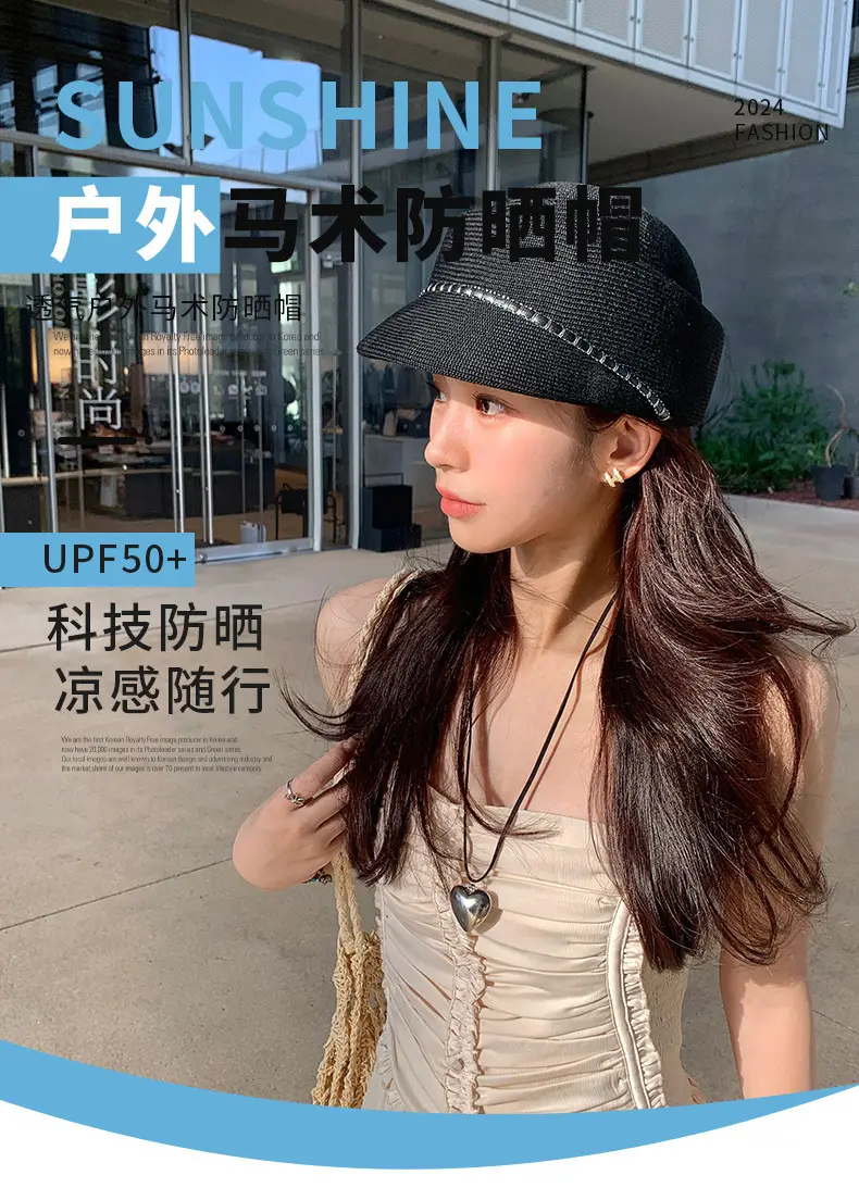 Women Equestrian Hat British Fashion Summer Outdoor Thin Breathable — feature 4
