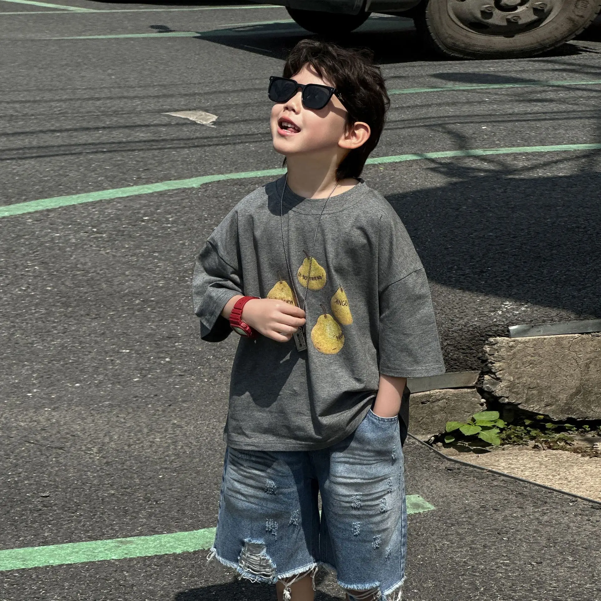 Boys Summer Cotton T-Shirt 2025 Short Sleeve Korean Style — feature 12