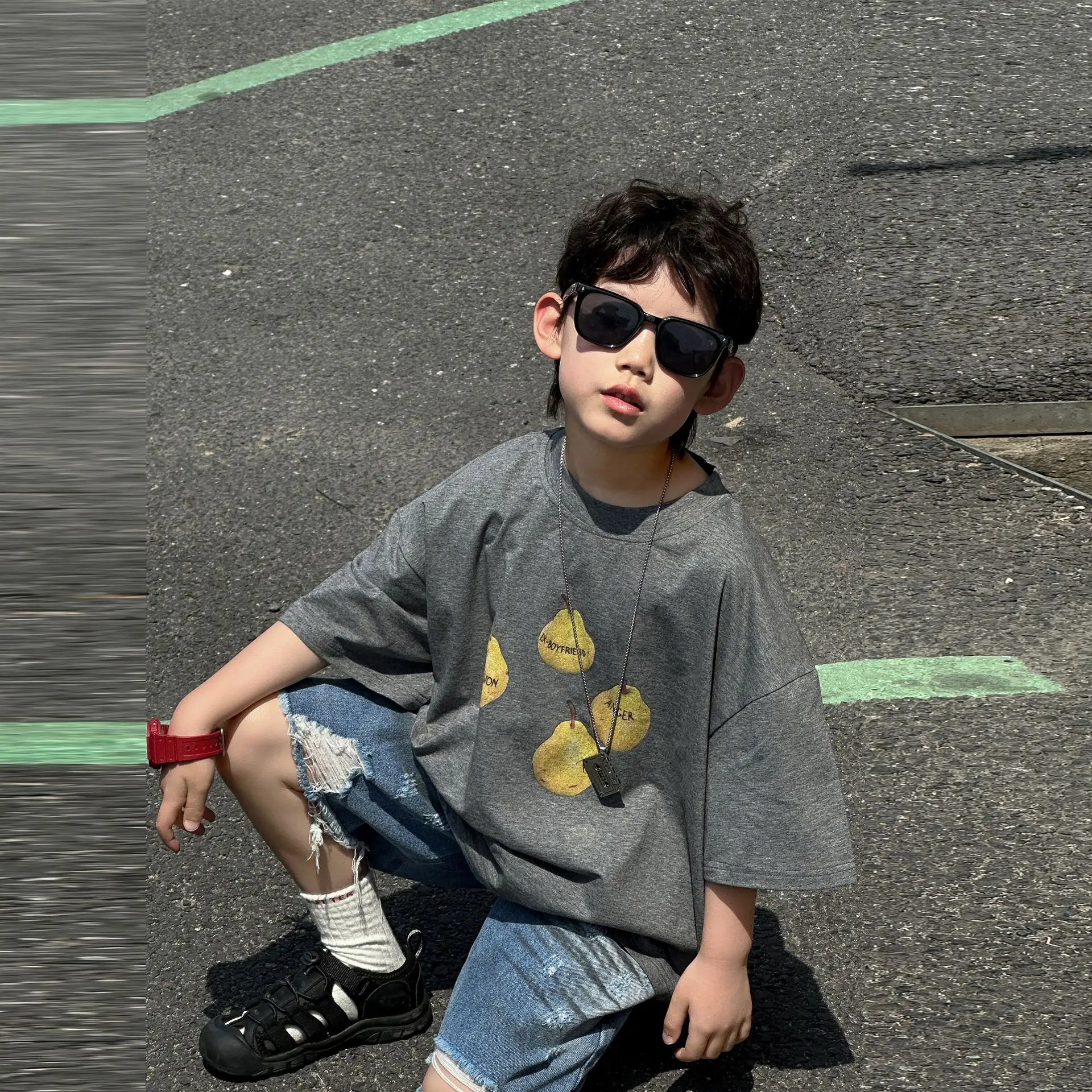 Boys Summer Cotton T-Shirt 2025 Short Sleeve Korean Style — feature 13