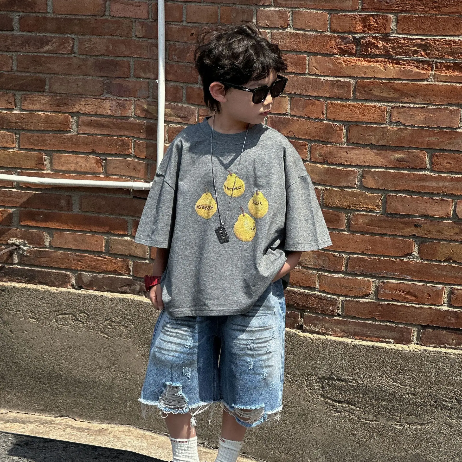 Boys Summer Cotton T-Shirt 2025 Short Sleeve Korean Style — feature 2