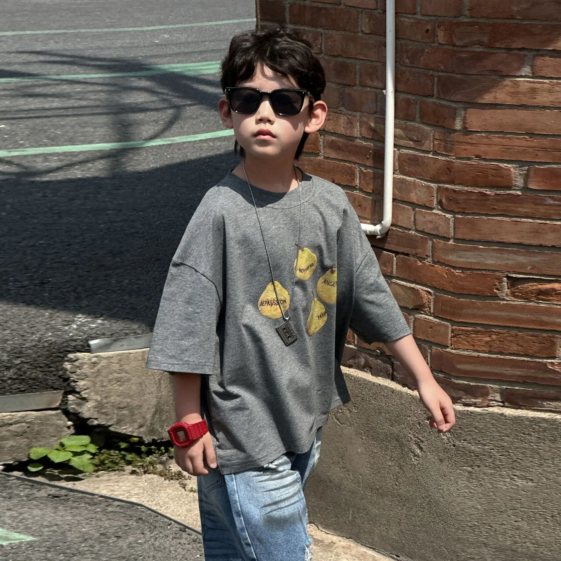 Boys Summer Cotton T-Shirt 2025 Short Sleeve Korean Style — feature 7