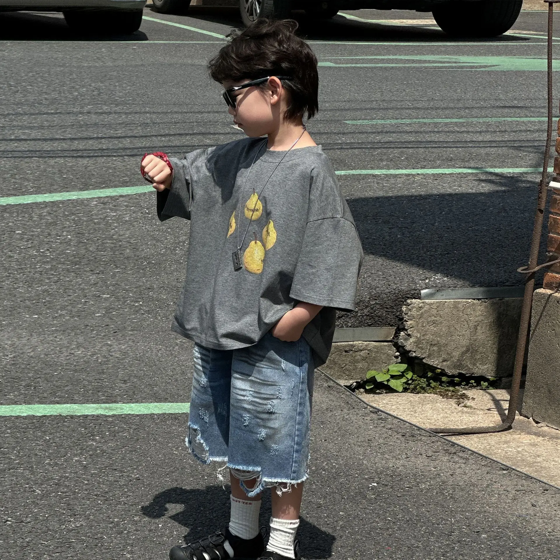Boys Summer Cotton T-Shirt 2025 Short Sleeve Korean Style — feature 9