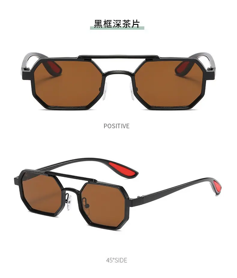 Cross-border Retro Sun Glasses Metal Double Beam β feature 10