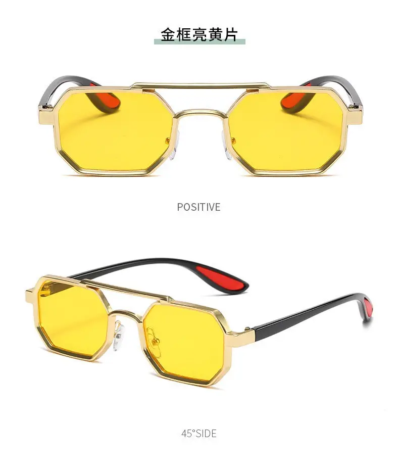 Cross-border Retro Sun Glasses Metal Double Beam β feature 13